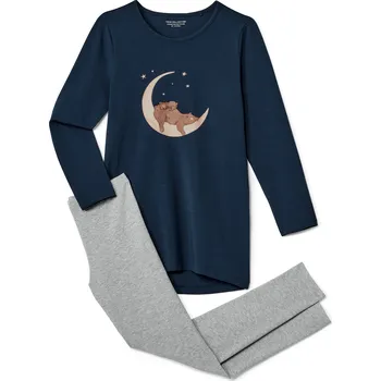 691075 - Tchibo - Dětské pyžamo - pro dívky - vel. 134/140 - barva: modrá/s potiskem