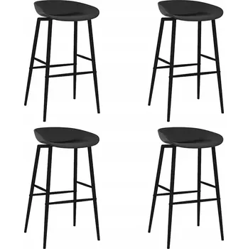 Barová židle Sada 4 barových židlí PP, kov, černá, 48x47,5x95,5 cm