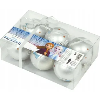 Vánoční dekorace SADA VÁNOČNÍCH OZDOB NA STROMEČEK DEKORATIVNÍ 6 KS 8CM LEDOVÉ KRÁLOVSTVÍ