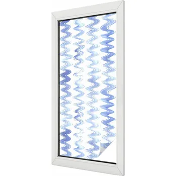 Okenní dekorace Fólie Okno Dýha Balkon Modré vlny 50x116