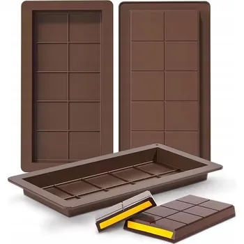 Forma na pečení FORMA SILIKONOVÁ FORMA NA ČOKOLÁDU NA PRALINKY A SLADKOSTI, HNĚDÁ, 2 KUSY