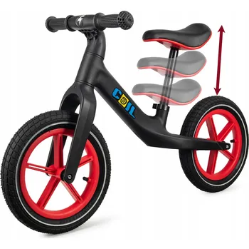 Odrážedlo ODRÁŽEDLO PRO DĚTI LEHKÉ NAFUKOVACÍ KOLA NASTAVITELNÉ 12' ČERNÉ