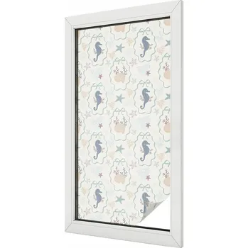 Okenní dekorace Dekorativní Fólie Mléčná fólie s motivem na okno Mořský koník 50x100