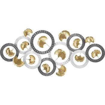 Nástěnná kovová dekorace Arty A 126 cm šedo-zlatá