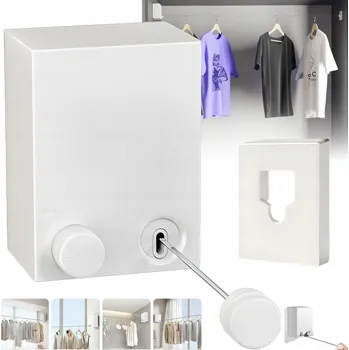 Sušák na prádlo Výsuvný sušák na prádlo s lankem z nerezové oceli Univerzální