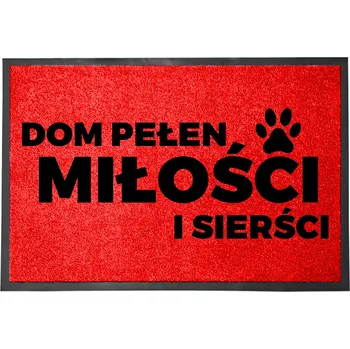 Rohožka VCHODOVÁ ROHOŽKA ČERVENÁ 40X60CM KE DVEŘÍM VTIPNÁ | LÁSKA A SRST