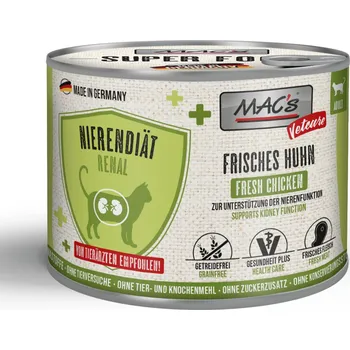 Krmivo pro kočku 6x200g MAC's CAT Vetcare ledvinová dieta kuřecí vlhké krmivo kočka