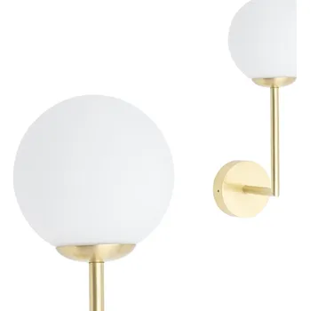 Nástěnné svítidlo NOWODVORSKI Zlaté nástěnné svítidlo s mléčnou koulí 10526 AGAVE