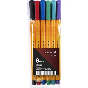 Fixy Rystor 6 ks RC-04 tenké fixy, 0,4 mm, sada 6 barev