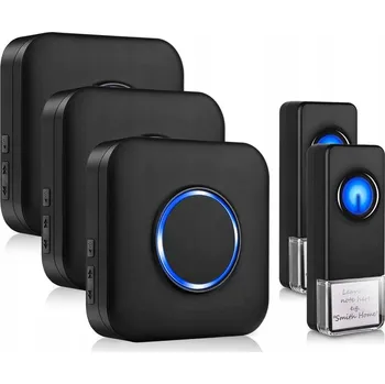 Domovní zvonek Bezdrátový zvonek 2 vysílače + 3 přijímače s dosahem až 300 m - Sada