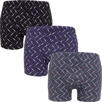 Pánské spodní prádlo 3 Pack pánských boxerek Andrie PS 5939 černá, grafit, navy - velikost XXL
