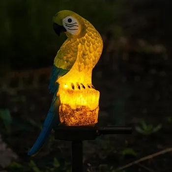Venkovní osvětlení Solární Lampa Papoušek Zelený - Zahradní dekorace se soumrakovým senzorem