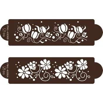Stencil šablona rozkvetlá zahrada 2ks - Cakesicq | Cukrářské potřeby