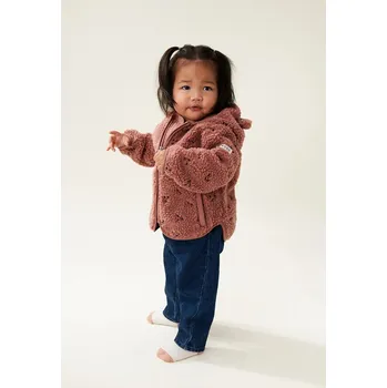 Kojenecká bunda Liewood Mara Pile Jacket With Ears LW18633.9BYA oranžová 24X, vel. 86