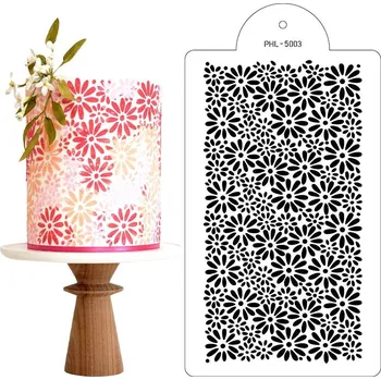 Přisada na vaření a pečení Stencil šablona květiny 40x21cm - Cakesicq | Cukrářské potřeby