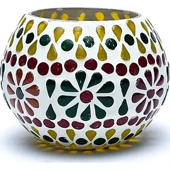 Svícen Mozaikový svícen, květiny