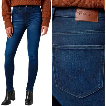 Dámské džíny Wrangler HIGH SKINNY dámské džíny úzké nohavice (slim fit) velikost 28/32