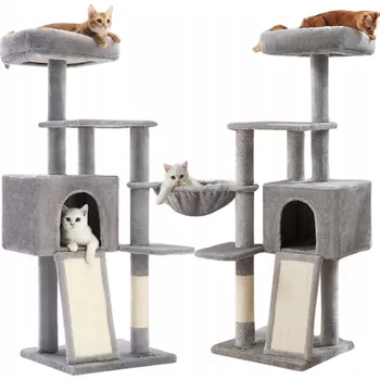 DRAPAK PRO KOČKY DUŻY 4 POZIOMY WYSOKI PELÍŠEK VĚŽ SLOUPEK DOMEČEK 135 cm