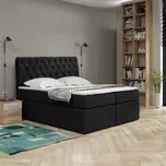 Eka Kontinentální čalouněná postel Luxurious - Cassablanca (160x200 cm) Barva látky Trinity: (2316) Černá