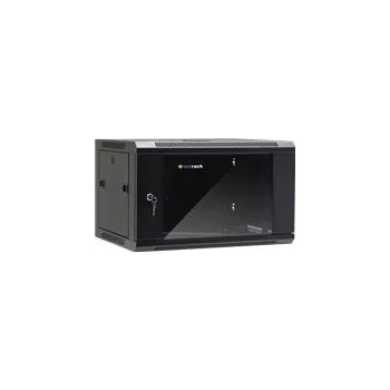 Počítač Netrack wall/hanging cabinet 19",6U/450 mm,glass door,black,remov. side pan. (019-060-645-022)