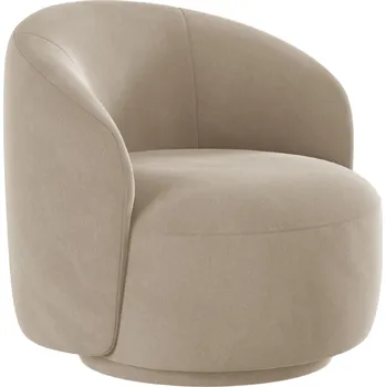 Křeslo Micadoni Světle béžové sametové otočné křeslo Letizia