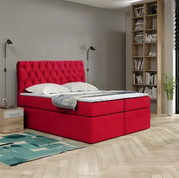 Postel Eka Kontinentální čalouněná postel Luxurious - Cassablanca (90x200 cm) Barva látky Trinity: (2309) Červená