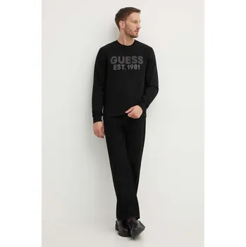 Pánská mikina Mikina Guess BEAU pánská, černá barva, s potiskem, M4YQ08 K9Z21 M4YQ08.K9Z21 99X, vel. M