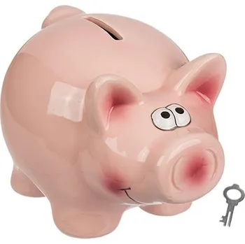 Žertovný předmět Keramická pokladnička růžové prasátko