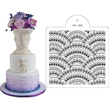 Stencil šablona vějíř 30x26cm - Cakesicq | Cukrářské potřeby