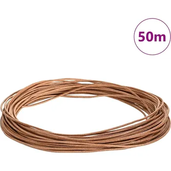 Vázací drát vidaXL Kožený provázek Hnědá Ø1 mm x 50 m Kůže