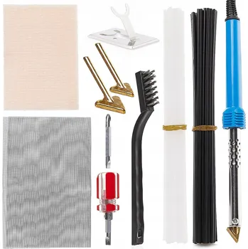 Svářečka SVÁŘEČKA PLASTŮ ŽEHLIČKA PÁJEČKA 80W SADA 9 DÍLŮ SPOJOVACÍHO MATERIÁLU TECHREBAL