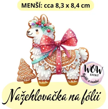 Nažehlovačky na fólii Nažehlovačka na fólii, PERNÍČEK - LAMA, 1 kus Zvolte VELIKOST motivu ZDE:: Menší