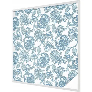 Okenní dekorace Fólie Dekorativní Mléčná na Skla Okna Výlohy Modré ornamenty 100x100 cm