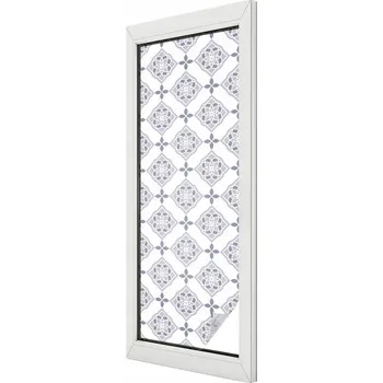 Okenní dekorace Mléčná okenní Fólie na skleněné okenní dýhy, balkon, květinový kosočtverec 50x146