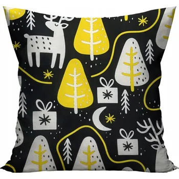 Vánoční dekorace VÁNOČNÍ POLŠTÁŘ 40x40cm DEKORAČNÍ OZDOBNÝ NA POHOVKU DÁREK K VÁNOCŮM