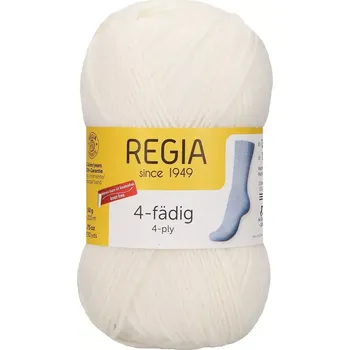 Příze Regia 4-Ply Uni 2080 Optická bílá 210m/50g (Ponožková příze Regia Uni 4-Ply 2080 super white)