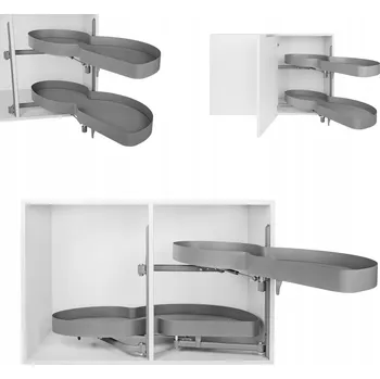 Odpadkový koš Rohový koš CORNER CARGO LEDVINKA do skříňky 1200 pravý rohový s tlumením dovírání ANTRACIT