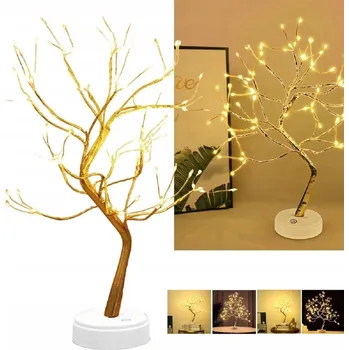 Vánoční dekorace DEKORATIVNÍ STROMEK LED OZDOBA DEKORACE LAMPIČKA 51CM OSVĚTLENÍ