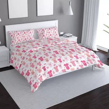 Povlečení Sablio Povlečení Růžové oblečky - 140x220 / 90x70