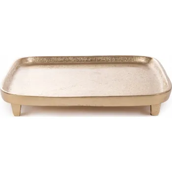 Dekorativní tác GIRONA čtvercový zlatý 22x22x3 cm HOMLA
