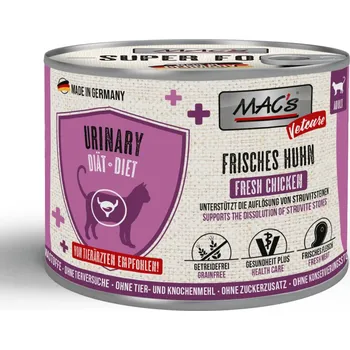 Krmivo pro kočku 6x200g MAC's Cat Vetcare Urinary kuřecí vlhké krmivo kočka