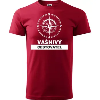 Pánská móda Sablio Tričko s potiskem Vášnivý cestovatel - červené XL