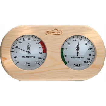 TEPLOMĚR VLHKOMĚR DO SAUNY PŘESNÝ DŘEVĚNÝ TVRZENÉ SKLO 2v1
