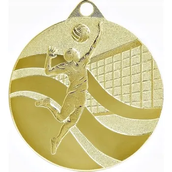 MDX212-G Ocelová medaile - VOLEJBAL - zlatá barva, R-50mm, tloušťka 2mm