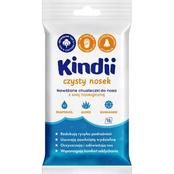 Hygienický ubrousek Kindii Czysty Nosek vlhčené ubrousky na nos se solí 15 ks