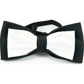 Pánský společenský motýlek - skládaný, černá a bílá