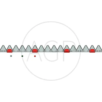 Pracovní nůž Nůž žací lišty ESM o délce 1900 mm s počtem 25 čepelí, FL 8+10, s počtem děr 2x153 mm