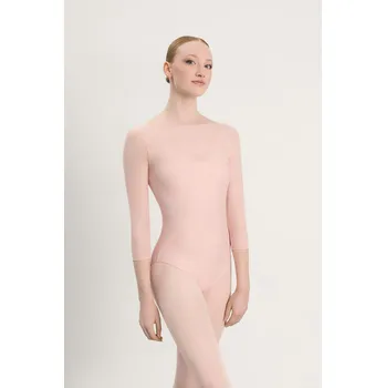 Body Intermezzo,Taneční trikot se síťovinou a 3/4 rukávy 31712, lososová XS