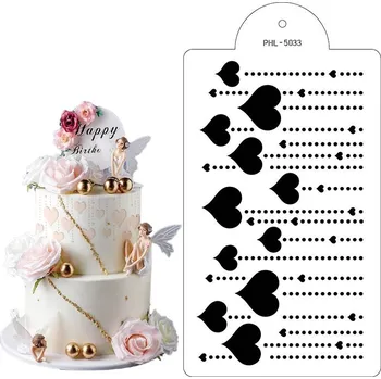 Přisada na vaření a pečení Stencil šablona srdíčka 40x21cm - Cakesicq | Cukrářské potřeby