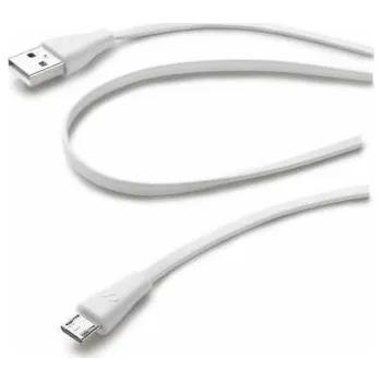 Datový kabel Cellular Line Kabel USB-A pro mobilní telefony - 1,1 m bílý (CUSBDATACMICROUSBW)